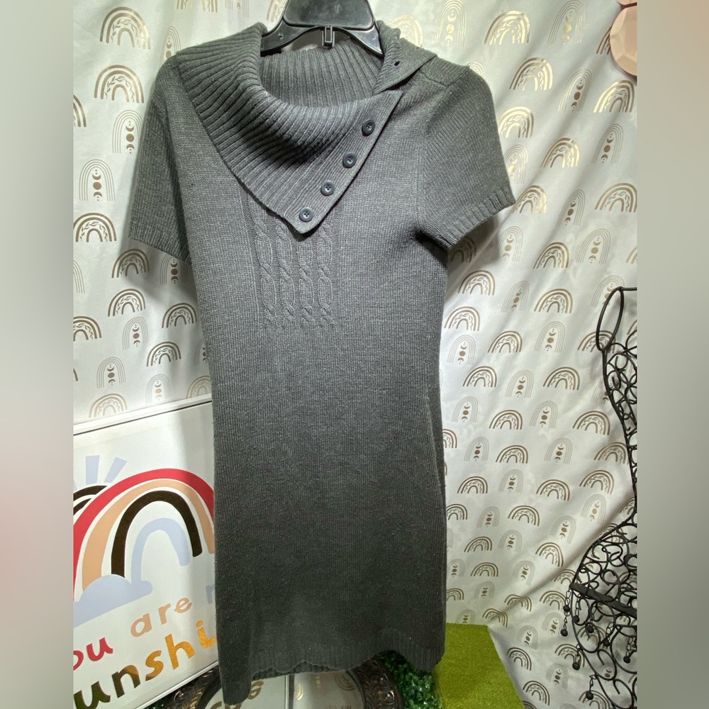 Decree Charcoal Cowl Neck Sweater Dress